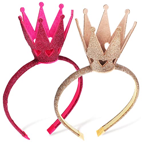FOMIYES 2Stücke Haarreif Mit Krone Glitzerndes Stirnband Für Partys Geburtstagsfeiern Und Cosplay Dehnbar Und Bequem Sicherer Tragekomfort Für Kleine Prinzessinnen von FOMIYES