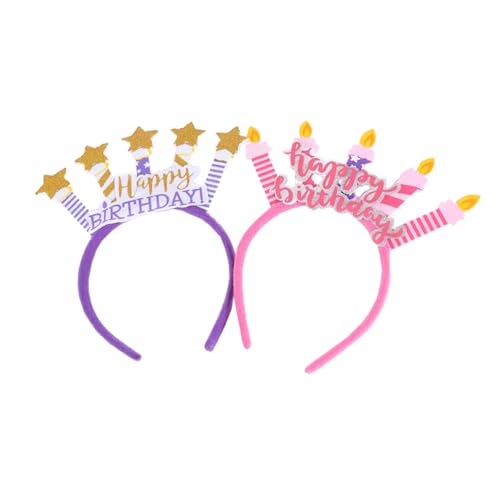 FOMIYES 2Stücke Happy Birthday Stirnbänder für Party Kopfschmuck für Geburtstagsfeiern Leicht und Tragbar Exquisite Dekoration für Kleine Gäste von FOMIYES