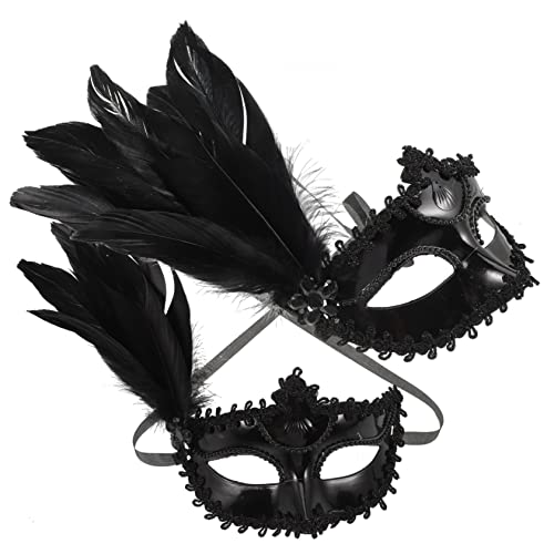 FOMIYES 2Stücke Karneval Cosplay Maske mit Federn Party Maske für Kostümparty Maskerade Verstellbare Dekorationsmaske für Frauen für Fasching Halloween FOMIYES 2Stücke Karneval Cosplay Maske mit Federn Party Maske für Kostümparty Maskerade Verstellbare Dekorationsmaske für Frauen für Fasching Halloween von FOMIYES