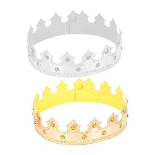 FOMIYES 2Stücke Kinderkronen aus Glitzer für Geburtstagsfeiern und Cosplay Goldene und Silberne für Jungen und Leicht und Bequem zu Perfektes Accessoire von FOMIYES