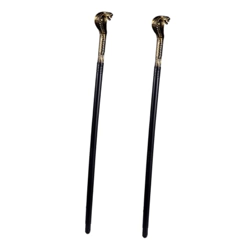 FOMIYES 2Stücke Schlangenzepter Kostüm Accessoire Goldene Schlangenkopf Krücke für Halloween Cosplay Partys Leicht für Eindrucksvolle Auftritte von FOMIYES