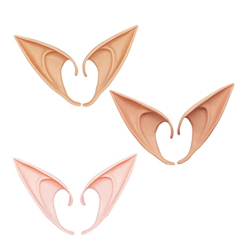 FOMIYES 3 Paare Abnehmbare Wiederverwendbare Cosplay Requisiten Dekorative Fake Ohr Accessoires für Partys Dunkler Natürlicher und Farbe von FOMIYES