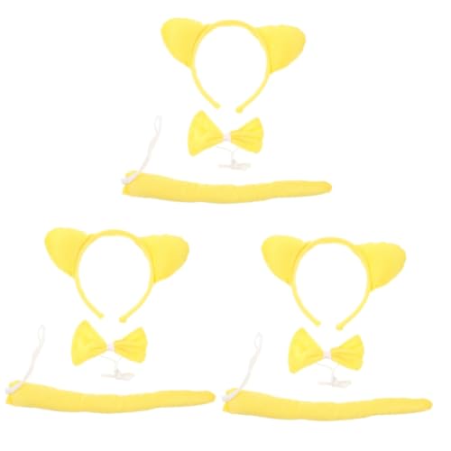 FOMIYES 3 Sätze Bärenkostüm Set mit Stirnband Ohren Schleife und Leichtes Accessoire für Erwachsene und Niedliches Cosplay für Halloween Karneval und Mottopartys von FOMIYES