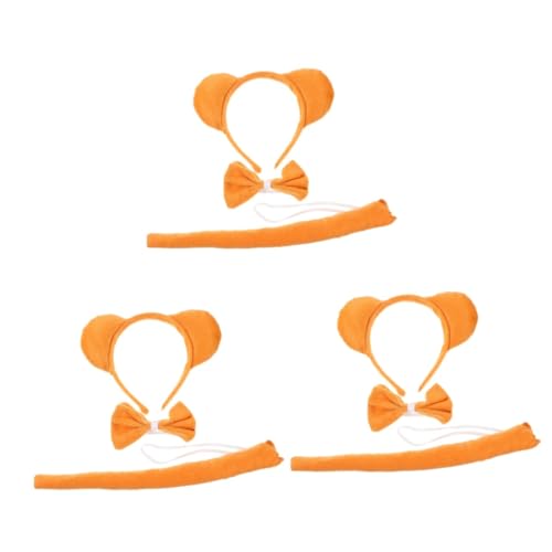 FOMIYES 3 Sätze Bärenohren Haarband Set Teilig Kuscheliges Stirnband mit Fliege und für Halloween Erwachsene Cosplay Tierkostüm Party Zubehör von FOMIYES