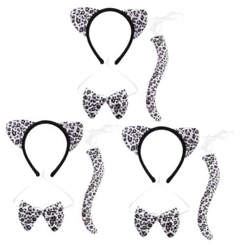 FOMIYES 3 Sätze Leoparden Kostüm Set Schneeleopard Ohren Haarreif mit Schleife und Leichtes Cosplay Zubehör für Karneval Halloween Geburtstagsfeier FOMIYES 3 Sätze Leoparden Kostüm Set Schneeleopard Ohren Haarreif mit Schleife und Leichtes Cosplay Zubehör für Karneval Halloween Geburtstagsfeier von FOMIYES