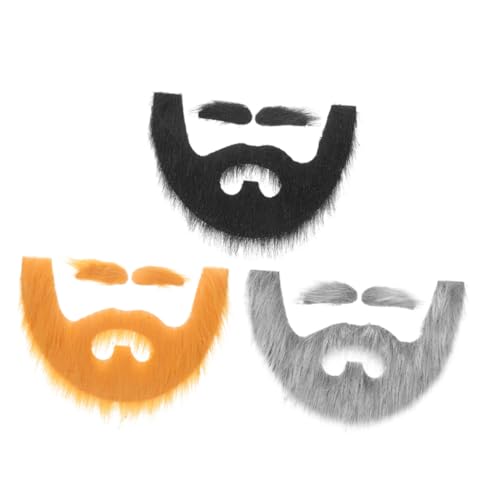FOMIYES 3 Sätze Selbstklebende Fake Augenbrauen Set Realistische Gesichtsbehaarung für Halloween Fasching Kostümparty Großvater Old Man Look Vielseitig Einsetzbar Einfache Anwendung von FOMIYES