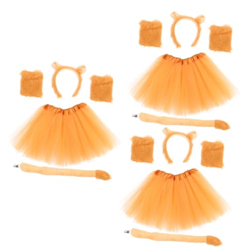FOMIYES 3 Sätze -Stirnband und Schwanzstütze Plüsch-Löwenschwanz Cosplay-Schwanzstütze Cosplay Stirnband Löwenkostüm für Mädchen Plastik von FOMIYES