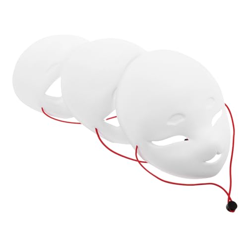 FOMIYES 3 Stück Diy Unbemalte Maske Weiße Plastikmasken für Fursuit Cosplay Handgemachte Kostüme für Halloween und Themenpartys Leicht und Langlebig von FOMIYES