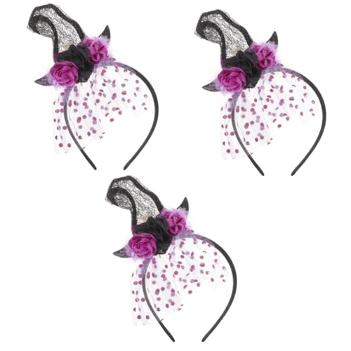 FOMIYES 3 Stück Halloween Haarreif mit Schwarzem Hexenhut Leichtes Dekoratives Stirnband für Erwachsene Vielseitiger Haarschmuck für Halloween Kostüm und Partyaccessoire Komfortabel und von FOMIYES