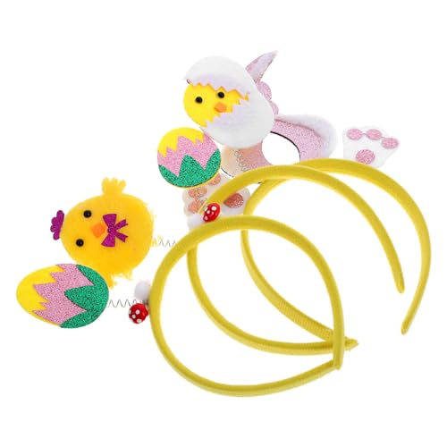 FOMIYES 3 Stück Osterhasen-Stirnband Urlaub Kopfschmuck süße Stirnbänder Ei-Stirnband Haarzubehör für Mädchen Kostümhaarbänder Festival-Haarband Osterkopfschmuck Kostüm Haarband Filzstoff von FOMIYES