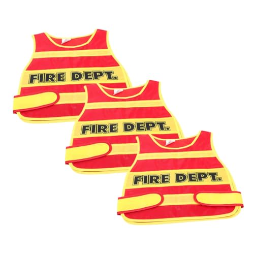 FOMIYES 3 Stück Teiliges Feuerwehrkostüm mit Weicher Hautfreundlicher Weste Realistisches Feuerwehr Roleplay für Fantasievolle Partys Rollenspiele und Kreative Teamförderung von FOMIYES