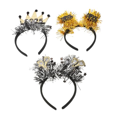 FOMIYES 3 Stück Teiliges Glitzer-neujahrs-stirnband Leichtes Funkelndes Party-haarband mit Stern-motiv Vielseitig Kombinierbar für Damen und Mädchen Festliches Accessoire für von FOMIYES