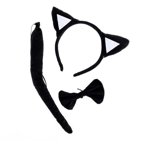 FOMIYES 3 Stück Teiliges Katzenkostüm set für Baumwoll stirnband Schleife und Sicher für Kostüm party Halloween und Theateraufführungen Passend für Mädchen und Jungen FOMIYES 3 Stück Teiliges Katzenkostüm set für Baumwoll stirnband Schleife und Sicher für Kostüm party Halloween und Theateraufführungen Passend für Mädchen und Jungen von FOMIYES