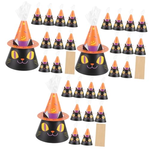 FOMIYES 30 Sätze Teiliges Halloween Papier Candy Box Set mit Niedlichem Katzenhut Bunte und Snackboxen Leichte Tragbare Geschenkverpackung für Halloween Party Deko und Süßigkeiten von FOMIYES