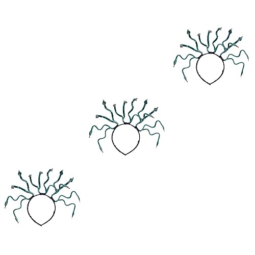 FOMIYES 3stücke Halloween Schlangen Stirnband Für Damen Und Mädchen Kreatives Haarschmuck-accessoire Für Kostüm-party Und Festlichkeiten Tiefgrün Aus Robustem Gefertigt von FOMIYES