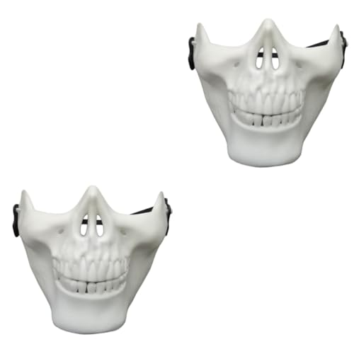 FOMIYES 4 Halloween Schädel Maske Vollgesicht Schutzmaske für Cosplay Masquerade Party Weiß Gruseliges Skelettgesicht Design Komfortabel und Ergonomisch von FOMIYES