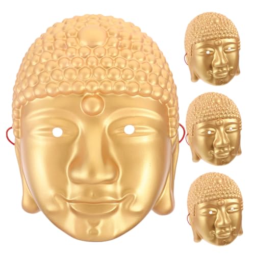 FOMIYES 4 STÜCKE Teiliges Buddha gesichtsmaske Realistische Cosplay Halloween Maske mit Detailliertem Design für Maskenbälle Karneval Theater und Buddhistische Kostüm events FOMIYES 4 STÜCKE Teiliges Buddha gesichtsmaske Realistische Cosplay Halloween Maske mit Detailliertem Design für Maskenbälle Karneval Theater und Buddhistische Kostüm events von FOMIYES