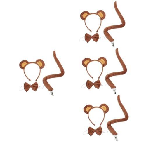 FOMIYES 4 Sätze Bärenohren Stirnband mit Fliege Tierkostüm Zubehör für Karneval Geburtstagsfeiern Bühnenauftritte Cosplay Dress Up FOMIYES 4 Sätze Bärenohren Stirnband mit Fliege Tierkostüm Zubehör für Karneval Geburtstagsfeiern Bühnenauftritte Cosplay Dress Up von FOMIYES