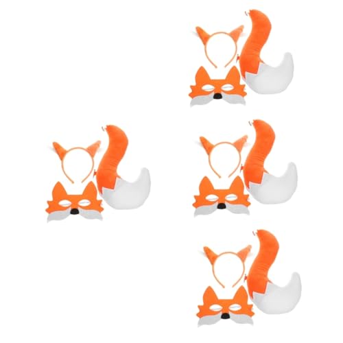 FOMIYES 4 Sätze Fuchs Kostüm Set mit Maske Zubehör für Halloween Cosplay Themenpartys Hautfreundlichem Material Wiederverwendbar Vielseitig Einsetzbar für Damen FOMIYES 4 Sätze Fuchs Kostüm Set mit Maske Zubehör für Halloween Cosplay Themenpartys Hautfreundlichem Material Wiederverwendbar Vielseitig Einsetzbar für Damen von FOMIYES