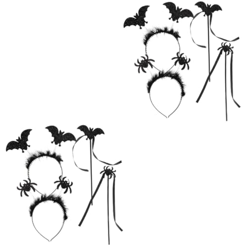 FOMIYES 4 Sätze Halloween Haarreifen Set Kreative Bat Spider Stirnbänder Langlebigem und Dekorative Party Accessoires für Frauen und Mädchen für Halloween und Kostümpartys von FOMIYES