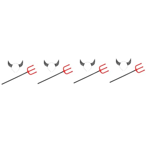 FOMIYES 4 Sätze Halloween Teufelshörner Stirnband Ox Horns Kostüm Zubehör Langlebig und Farbecht für Party Karneval Cosplay Damen Herren von FOMIYES