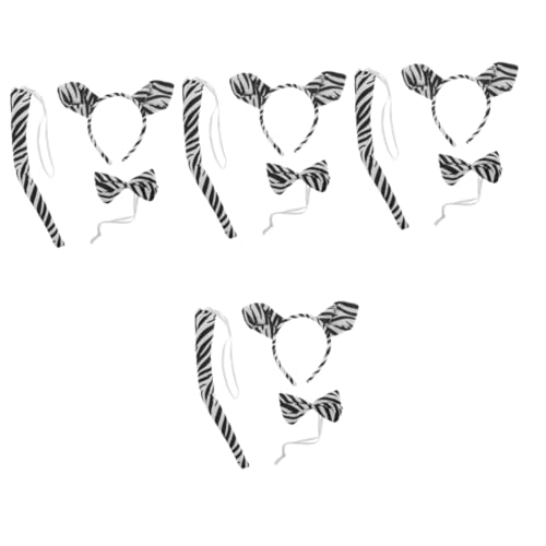FOMIYES 4 Sätze Halloween-Tierkostüm Zebraohren Zubehör Partystirnband Bogen Ohren Stirnband Tierstirnband tierisches Haarband Halloween-Tier-Cosplay-Stütze Stoff von FOMIYES