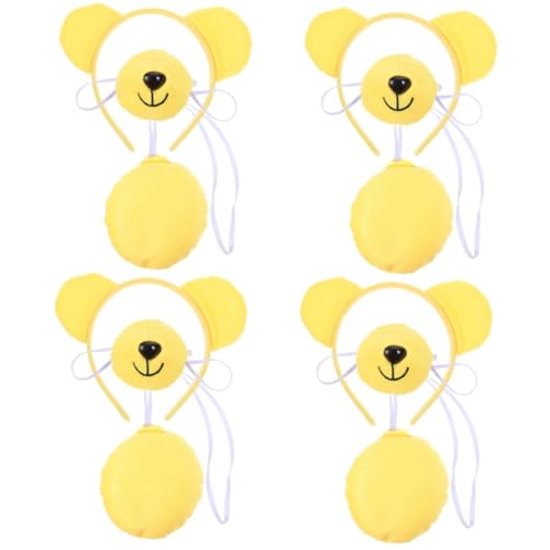 FOMIYES 4 Sätze Kostümset für Teiliges Accessoire mit Nase Haarreif Halloween Tier Cosplay Kinderpartys Bühnenaufführungen von FOMIYES