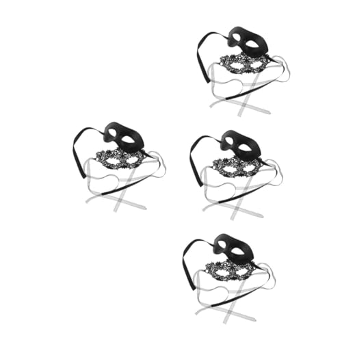 FOMIYES 4 Sätze Masquerade Halbgesichts Masken Set für Spitzen Design mit Floraler Verzierung Vielseitig Kombinierbar für Halloween Ball und Karneval Tanzmasken für Damen und Herren von FOMIYES