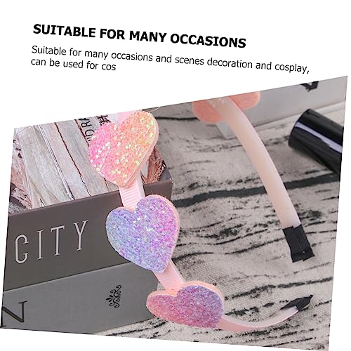 FOMIYES 4 Stck Glitzer Stirnband für Regenbogenfarben Herz und Stern Design Leichtes Haarband für Mädchen Party und Karneval Kopfschmuck Bequem und Sicher für Kleinkinder von FOMIYES