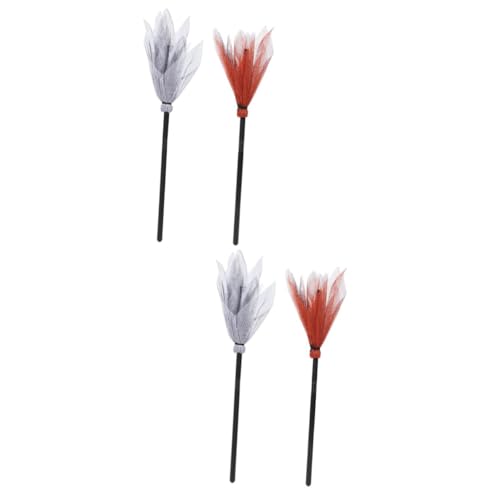 FOMIYES 4 Stck. Halloween Hexenbesen Abnehmbar Kinderfreundlich Gruselige Partydekoration Cosplay Requisite für Damen und Herren für Halloween und Kostümpartys von FOMIYES