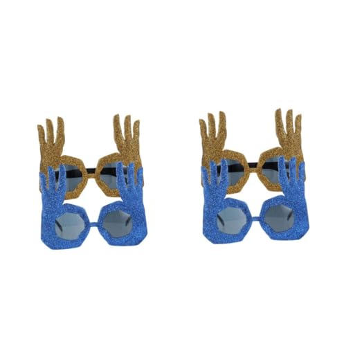 FOMIYES 4 Stck. Ok Handförmige Scherzbrille aus Langlebigem PVC mit Glitzereffekt Auffällige Partybrille für Erwachsene Leicht für Kostüm Halloween Geburtstagsfeier und Karneval von FOMIYES