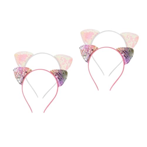FOMIYES 4 Stck. Teiliges Pailletten Katzenohren Stirnband Leichtes Party Haarschmuck Zubehör Lustiges Cosplay Kopfschmuck für Damen für Festival Karneval und Geburtstagsdeko von FOMIYES