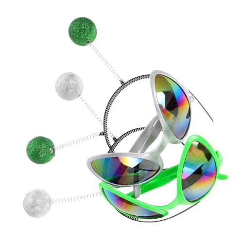FOMIYES 4 Stück Alien-Brille für die Weihnachtsfeier halloween costumes halloween klamotten Halloween Stirnbänder Gläser sehen Karnevals-Alien-Stirnband Festival-Alien- Plastik von FOMIYES