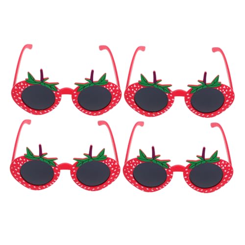 FOMIYES 4 Stück Erdbeer Sonnenbrille für Lustige Frucht Sonnenbrille für Geburtstagsfeiern Fotorequisiten und Festliche Anlässe Leicht und Langlebig von FOMIYES