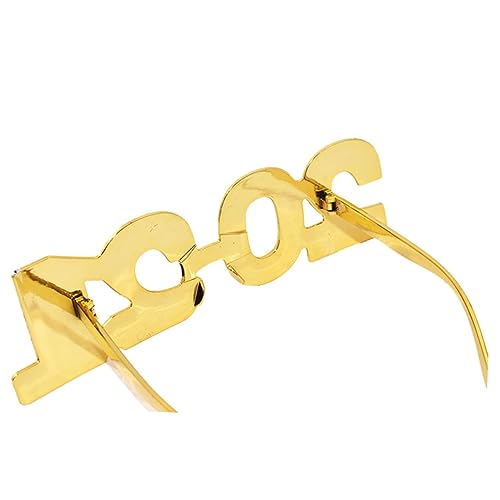 FOMIYES 4 Stück Glitzernde Neujahrsbrille Lustige Partybrille für Silvesterfeiern Kreative Kostüm Requisiten Silber Geschenkidee für Gäste von FOMIYES