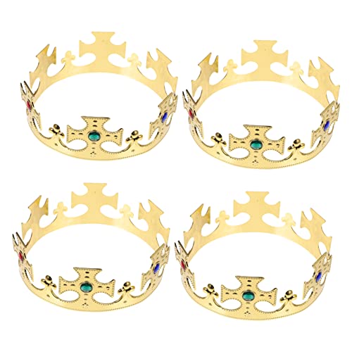 FOMIYES 4 Stück Goldene Prinzenkronen Partyzubehör für Geburtstagsfeiern Leichtes Stabiles Kostüm Accessoire für Einfaches Aufsetzen Geeignet für Bühnenauftritte und Alltag von FOMIYES