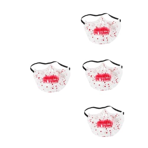 FOMIYES 4 Stück Halbgesichts Skelettmaske Halloween Halbmaske Blutiges Design Für Damen Herren Cosplay Karneval Party Maskerade Gruselige Horror Maske FOMIYES 4 Stück Halbgesichts Skelettmaske Halloween Halbmaske Blutiges Design Für Damen Herren Cosplay Karneval Party Maskerade Gruselige Horror Maske von FOMIYES