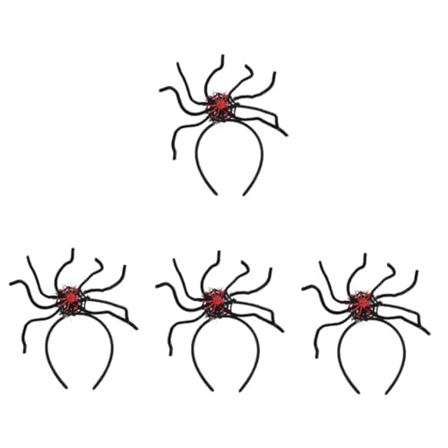 FOMIYES 4 Stück Halloween Haarreif mit Spinne Gruseliges Party Haarband für Erwachsene und Verstellbar Bequem und Stabil Accessoire für Halloween Kostüm und Karneval von FOMIYES