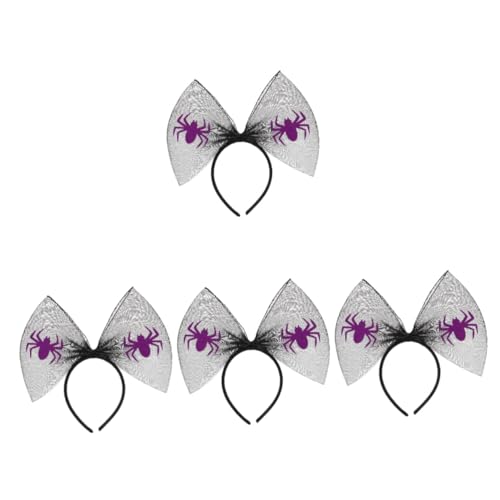 FOMIYES 4 Stück Halloween Haarschmuck mit Spinnennetz und Schleife Leichtes Langlebiges Stirnband für Karneval Cosplay und Party Einzigartiges Halloween Accessoire für Erwachsene und Foto von FOMIYES
