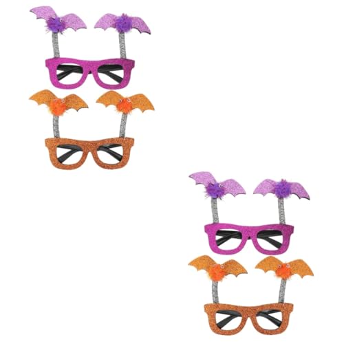 FOMIYES 4 Stück Halloween Party Brillen Teilig mit Dekorativem Fledermausrahmen Orange und Witzige Festivalbrillen für Erwachsene Einzigartiges Halloween Party Accessoire für Kostüme und von FOMIYES