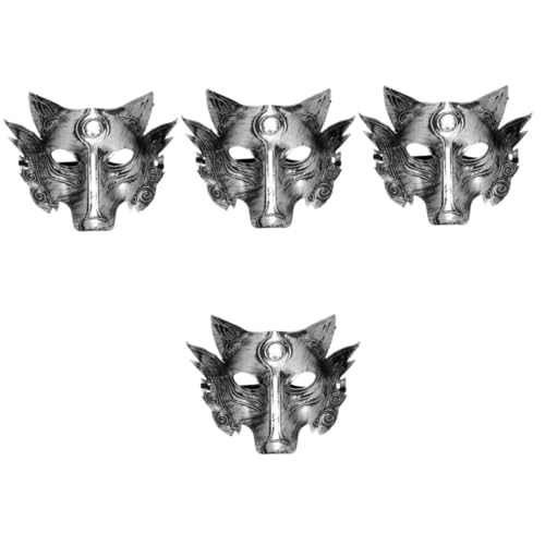 FOMIYES 4 Stück Halloween Wolf Maske Gruselig Realistisch Halloween Tiermaske Cosplay Party Kostüm Zubehör Unisex für Fest Dekoration von FOMIYES