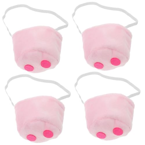 FOMIYES 4 Stück Plüsch Schweinenase Cosplay Zubehör Realistische Tiernase mit Elastischem Band Verstellbar Halloween Kostüm Accessoire für Party Bühnenauftritte Fasching und Karneval von FOMIYES