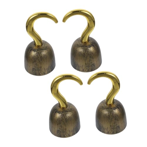 FOMIYES 4 Stück Teiliges Vintage Piratenhaken Goldfarbene Piraten Cosplay Requisite für Karneval Halloween Kostüm Zubehör für Fasching und Mottoparty von FOMIYES