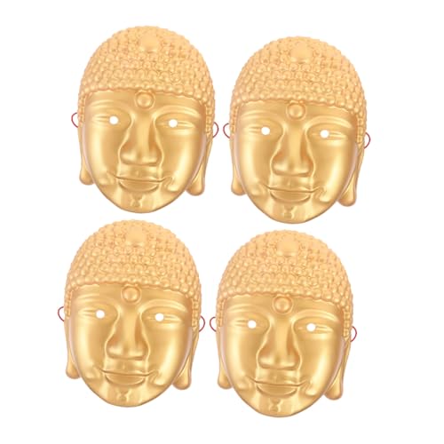 FOMIYES 4 Stücke Buddha Gesicht Masken mit Realistischen Details für Halloween Kostüm Cosplay und Theateraufführungen Vielseitig Einsetzbar bei Kulturellen Festen und Maskeraden von FOMIYES