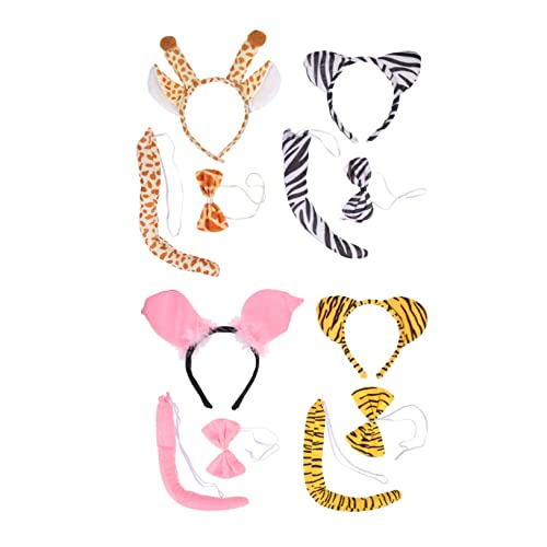 FOMIYES 4Sätze Tier Cosplay Teiliges Kostüm mit Giraffe Tiger Schwein Zebra Fliege für Partys Besondere Anlässe von FOMIYES