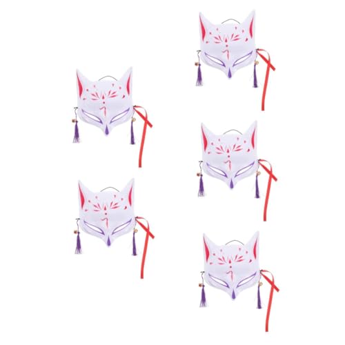 FOMIYES 5 Stück Japanische Fuchsgeist Halbgesichtsmaske Tier Cosplay Maske Katzenmaske für Party Kostüm Zubehör FOMIYES 5 Stück Japanische Fuchsgeist Halbgesichtsmaske Tier Cosplay Maske Katzenmaske für Party Kostüm Zubehör von FOMIYES