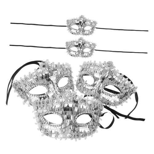 FOMIYES 5 Stück Teiliges Glänzende Halbgesichts Masken für Damen Halbe Augenmaske für Halloween Masquerade Ball Hochzeitsparty Universelle Detailreich Verarbeitet und Stilvoll von FOMIYES