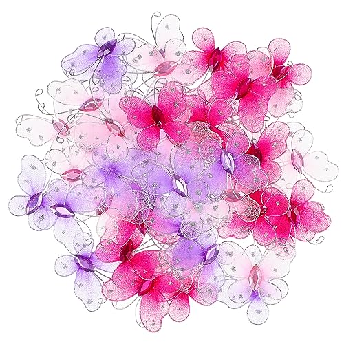 FOMIYES 50 Stück Nylon Schmetterlinge Set mit Edelsteinen Dekoration für Zuhause Hochzeiten und DIY Bastelprojekte Helllila FOMIYES 50 Stück Nylon Schmetterlinge Set mit Edelsteinen Dekoration für Zuhause Hochzeiten und DIY Bastelprojekte Helllila von FOMIYES