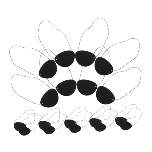 FOMIYES 50 Stück Teiliges Schwarzes Filz-piraten-augenklappe Verstellbarem Band Komfortabel für Erwachsene Realistisches Halloween-kostümzubehör für Piraten-cosplay und Rollenspiele von FOMIYES