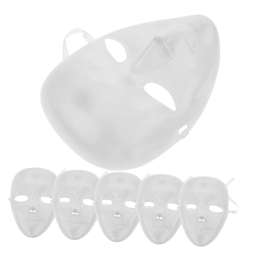 FOMIYES 6 Stck. leere Maske Masken unbemalt Maskerademaske Party Farbe maske für heeloween soczewki halloween Kosmetikmaske DIY vollständige Gesichtsmaske Cosplay Vollgesichtsmaske pp Weiß von FOMIYES